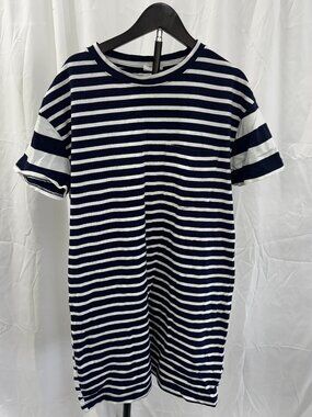 Gap Navy White Stripe T-Shirt Sheath Dress Nautical Coastal Sz XL